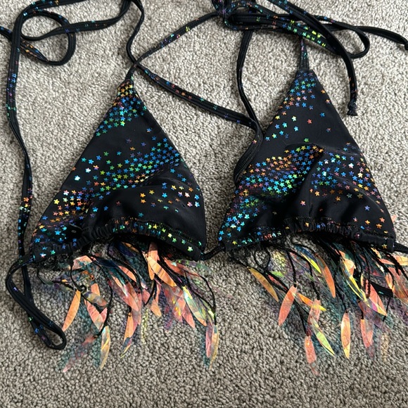 Lime Blonde Black Celestial bikini top. Size UK 8 - Picture 7 of 8